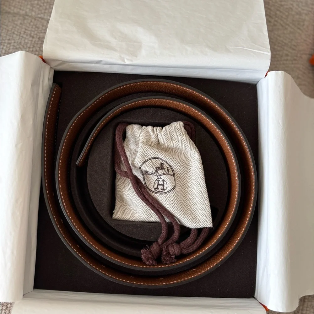 Hermes Gold Buckle Brown Belt - Picture 2 of 9